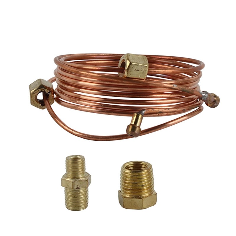 Mechanical Oil Pressure Gauge Kit 72in Copper Tubing with Fittings for Car Truck Tractor - Image 1
